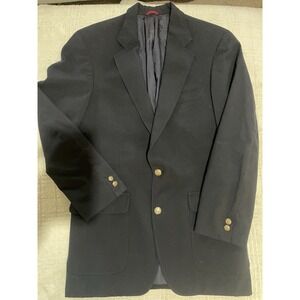 Jos. A. Bank Mens Navy Blue Gold Button Wool Blazer Sport Coat Suit Jacket Med